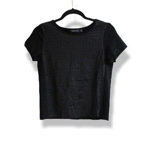 Trouve Black leather shirt